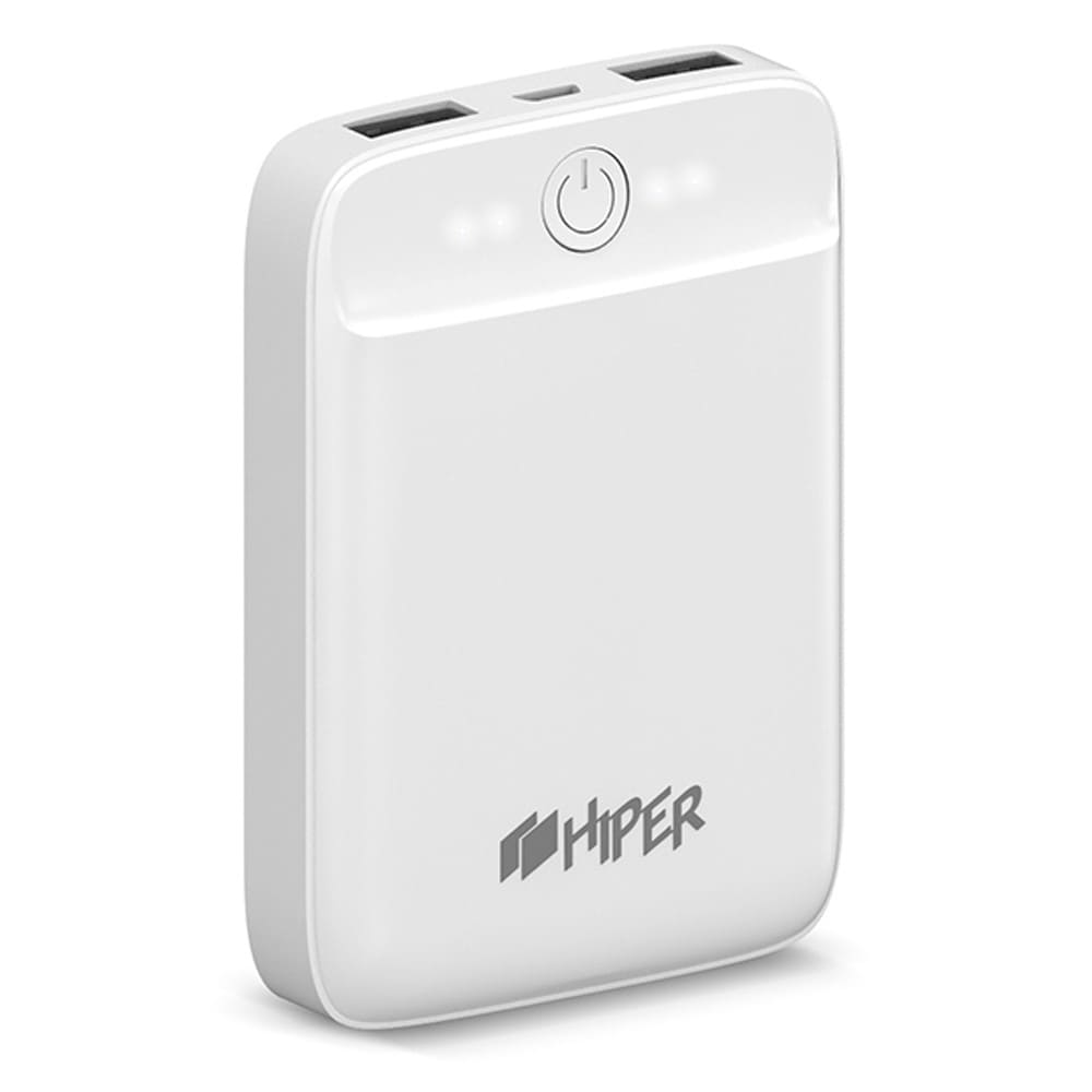 

Портативный аккумулятор (Powerbank) HIPER SL10000, 10000mAh, 2xUSB, 2.1A, белый (SL10000 WHITE), SL10000