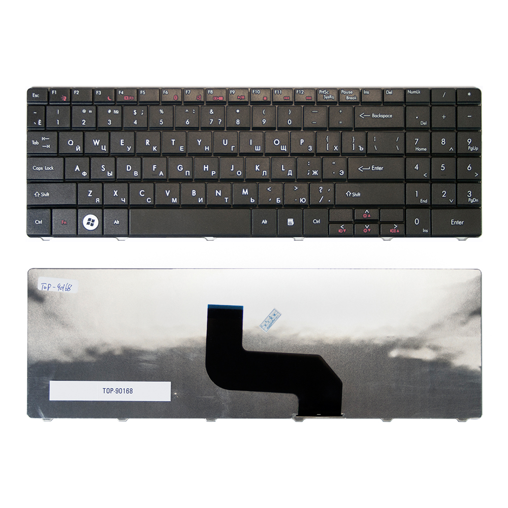 

Клавиатура TopON для Packard Bell EasyNote DT85, LJ61, Gateway NV40, NV52, Series, Г-образный Enter, черная, без рамки, PN: AENK5U034384A (TOP-90168), TOP-90168