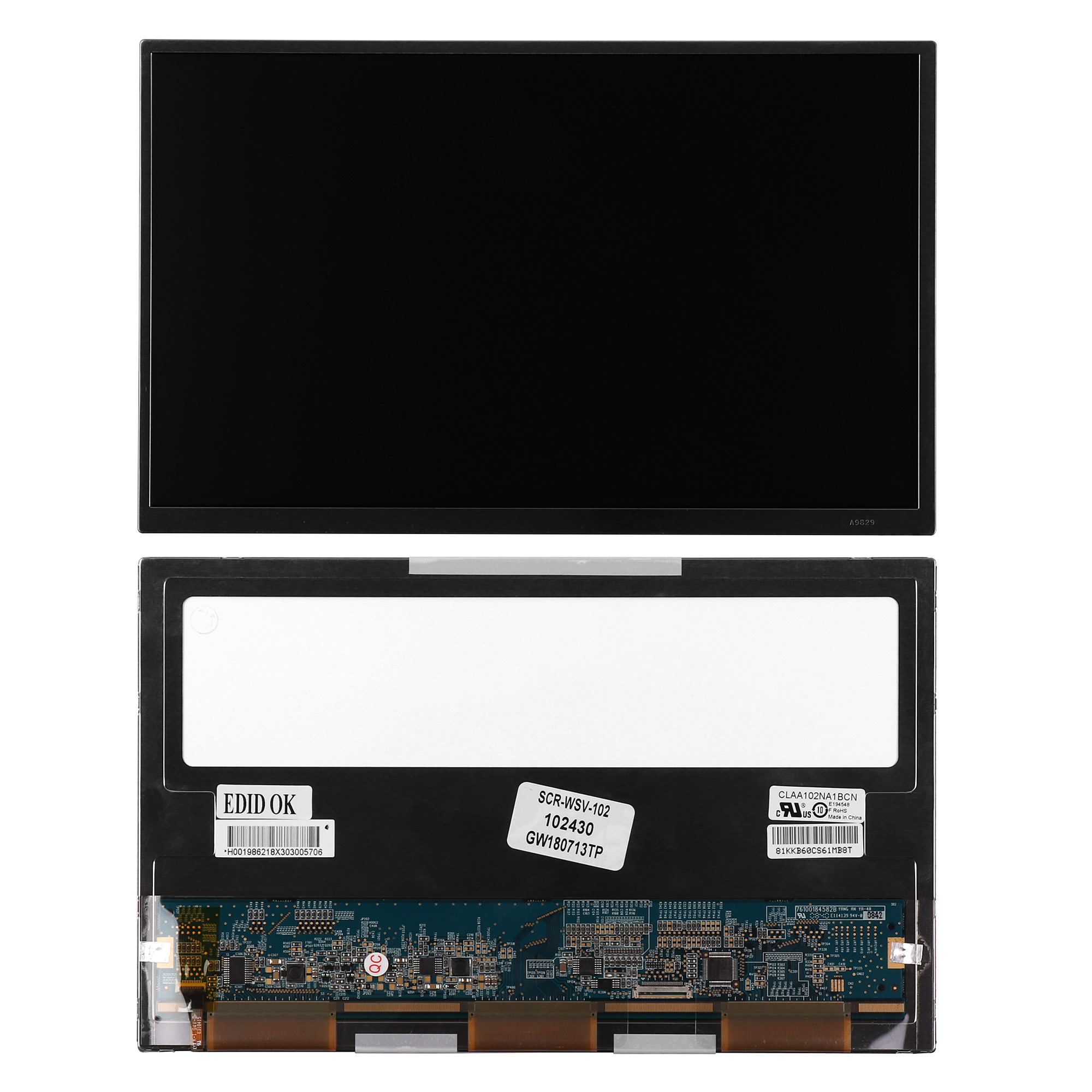 

Матрица для ноутбука 10.2" 1024х600 WSVGA, 30 pin LVDS, Normal, LED, TN, без крепления, матовая. PN: CLAA102NA1BCN (SCR-WSV-102)