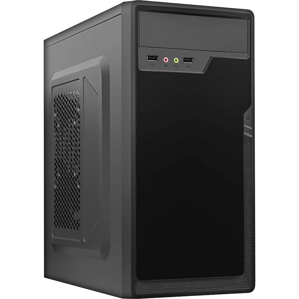 Корпус Winard 5825, mATX, Mini-Tower, черный/серебристый, без БП