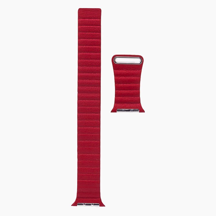 

Ремешок Apple Watch 42/44 mm, кожаный с магнитом, красный (100852)