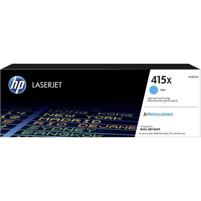 

Картридж лазерный HP 415X/W2031X, голубой, 6000 страниц, оригинальный для HP LJ M454/MFP M479, 415X