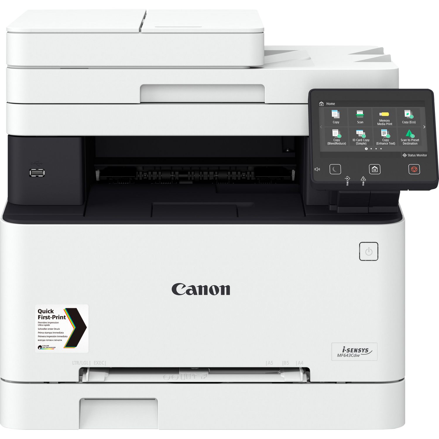 

МФУ лазерный Canon i-SENSYS MF643Cdw, A4, цветной, 21стр/мин (A4 ч/б), 21стр/мин (A4 цв.), 600x600 dpi, дуплекс, АПД-50 листов, сетевой, Wi-Fi, USB (3102C008), MF643Cdw