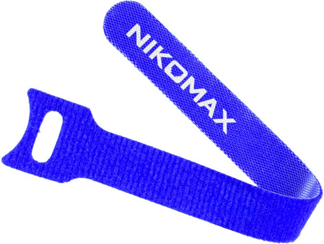 Стяжка-липучка Nikomax, 1.6 см x 240 мм, 10 шт., с мягкой пряжкой, синий (NMC-CTV240-16-SB-BL-10)
