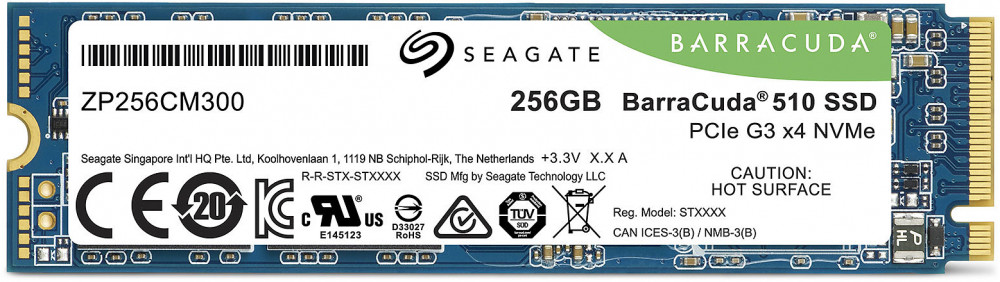 Твердотельный накопитель (SSD) SEAGATE 256Gb BarraCuda 510, 2280, M.2, NVMe (ZP256CM30041) - фото 1