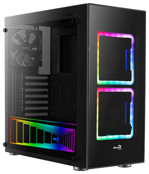 Корпус AeroCool Tor Black, ATX, Midi-Tower, USB 3.0, черный, Без БП (4718009157187)