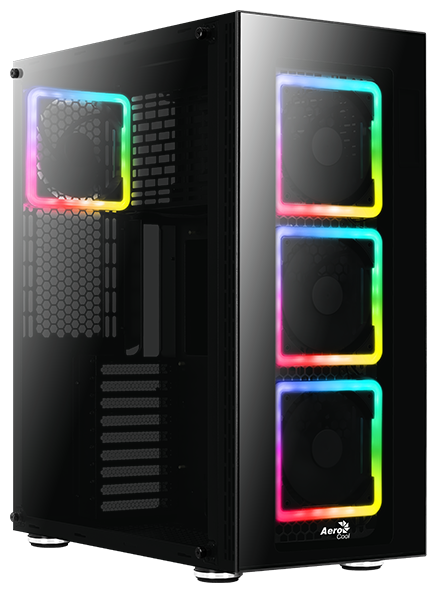 Корпус AeroCool Tor PRO Black, ATX, Full-Tower, 2xUSB 3.0, RGB подсветка, черный, без БП (4718009156937)