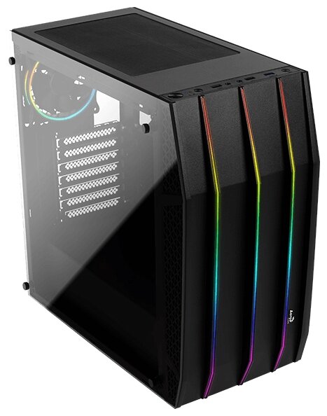 Корпус AeroCool Klaw Black, ATX, Midi-Tower, USB 3.0, черный, Без БП (Klaw)