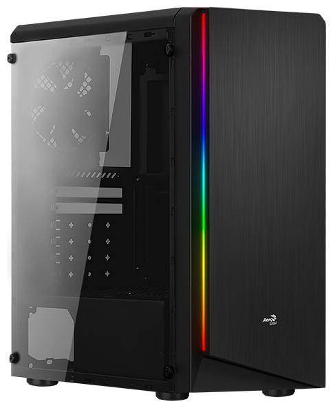 

Корпус AeroCool Rift TG Black, ATX, Midi-Tower, USB 3.0, RGB подсветка, черный, без БП (4718009153141), Rift TG Black