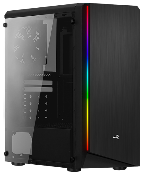 Корпус AeroCool Rift TG Black, ATX, Midi-Tower, USB 3.0, RGB подсветка, черный, без БП (4718009153141)