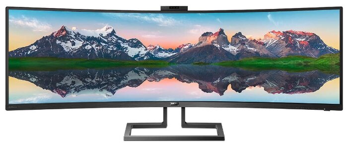 

Монитор 49" Philips 499P9H VA, Curved, 5120x1440 (32:9), 450кд/м2, 5мс, HDMI, DisplayPort, USB Type-C, USB-Hub, черный (499P9H/00), 499P9H