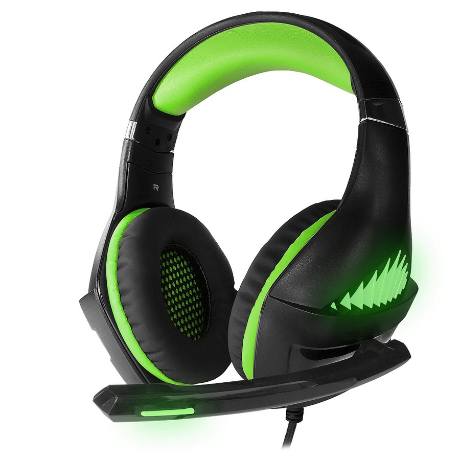 

Гарнитура CROWN CMGH-2102, USB, черный/зеленый, CMGH-2102