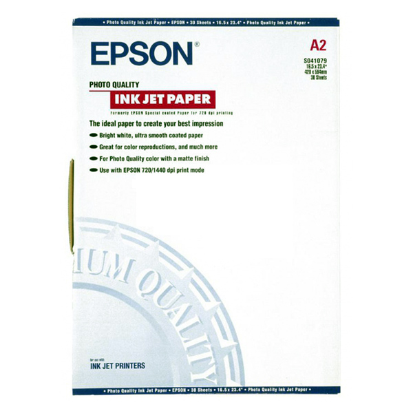 

Бумага Epson Paper Quality InkJet A2, 105 г/м2, 30л (C13S041079), Белый, S041079