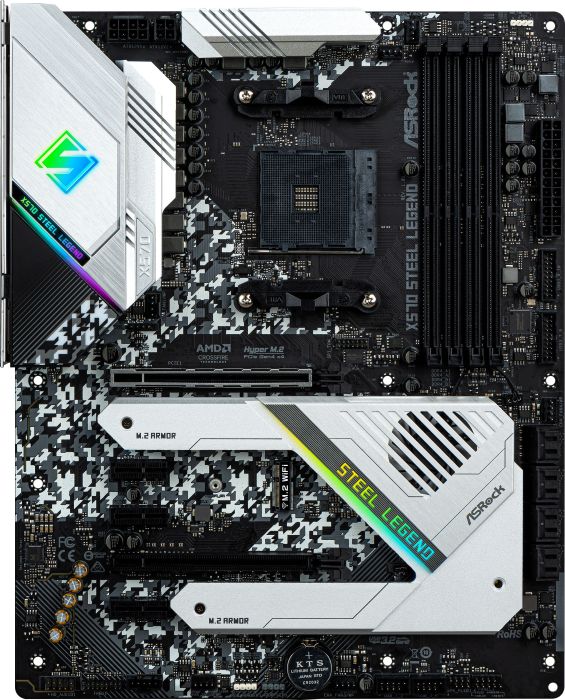 

Материнская плата ASRock X570 STEEL LEGEND, SocketAM4, AMD X570, 4xDDR4, 2PCI-Ex16, 8SATA3, 7.1-ch, GLAN, 11 USB 3.1, 1 USB Type-C, HDMI, DP, ATX, Retail, X570 STEEL LEGEND