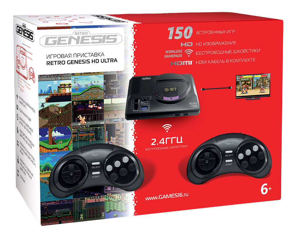 

Игровая приставка SEGA Retro Genesis HD Ultra + 150 игр (2 беспроводных 2.4ГГц джойстика, HDMI кабель) [ConSkDn70], Retro Genesis HD Ultra + 150 игр (2 беспроводных 2.4ГГц джойстика, HDMI кабель) [ConSkDn70]