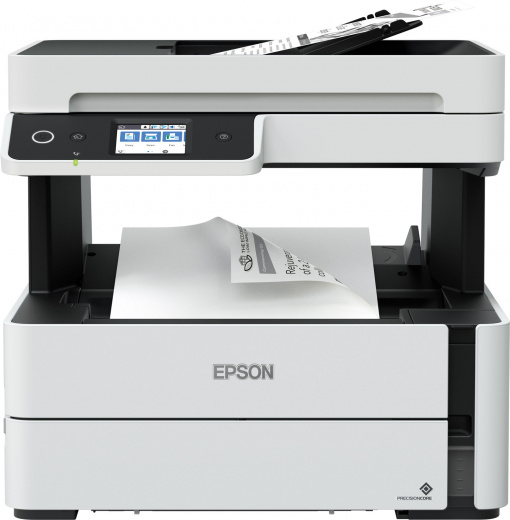 

МФУ струйный Epson M3170, A4, ч/б, 39 стр/мин (A4 ч/б), 1200x2400dpi, дуплекс, АПД-30 листов, факс, СНПЧ, сетевой, Wi-Fi, USB (C11CG92405/C11CG92501/C11CG92508), M3170