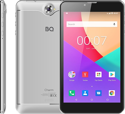 

Планшет BQ BQ-7000G Charm 7" 1280x800 IPS, Spreadtrum SC7731E, 1Gb RAM, 8Gb, 3G, WiFi, BT, 2800mAh, Android 8.1, серебристый, BQ-7000G Charm