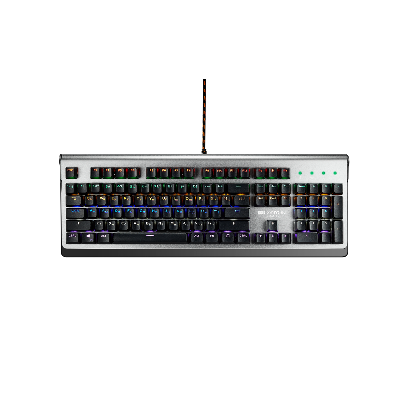 

Клавиатура проводная Canyon Interceptor GK-8, механическая, подсветка, USB, серый (CND-SKB8), Interceptor GK-8
