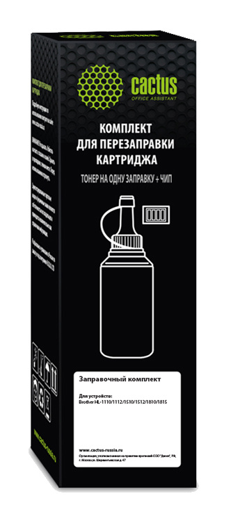 

Тонер Cactus CS-RK-TN1075, туба 80 г, черный, совместимый для Brother HL-1110/1112/1510/1512/1810/1815, CS-RK-TN1075