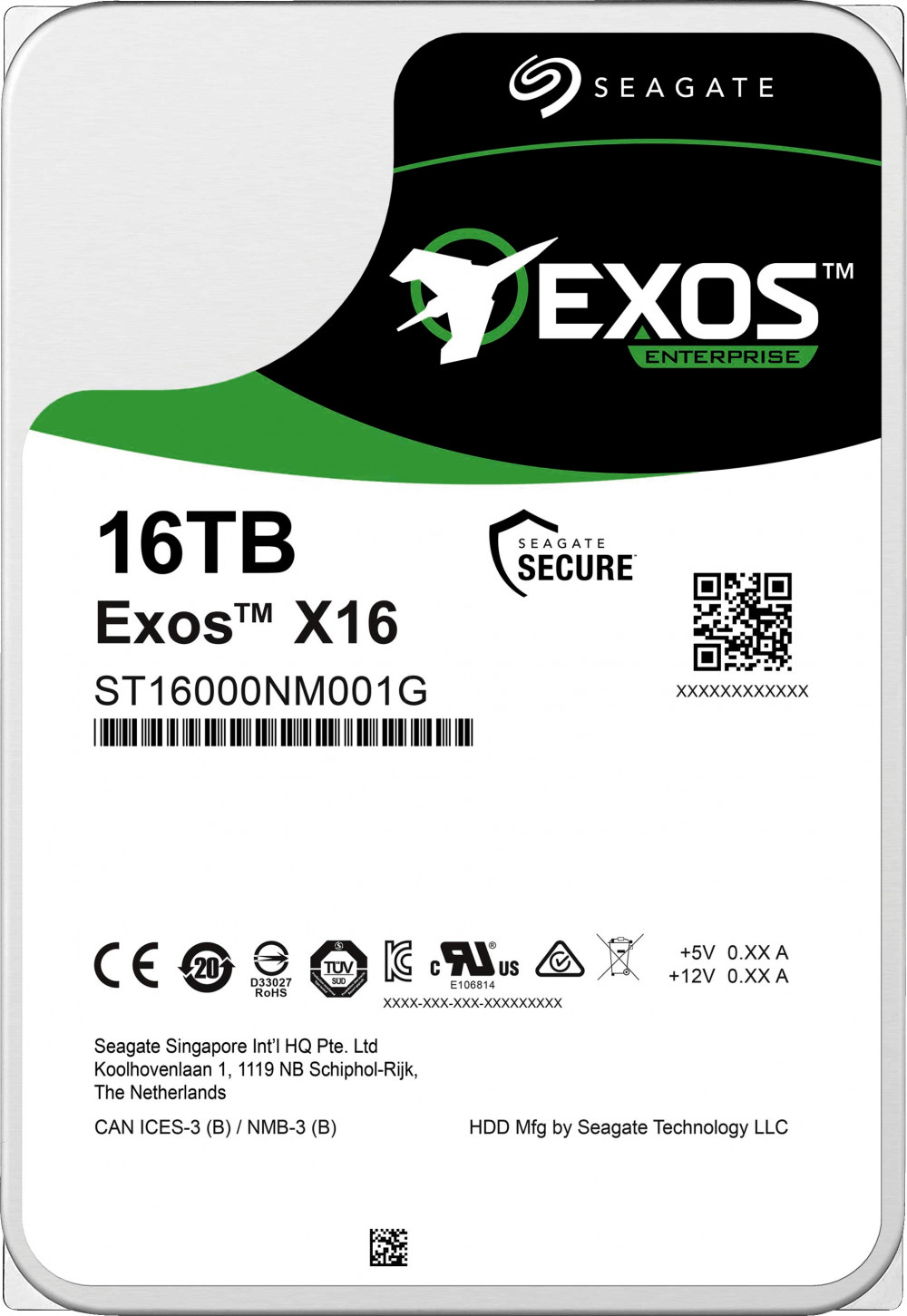 Жесткий диск (HDD) Seagate 16Tb, 3.5", 7.2K, SATA3