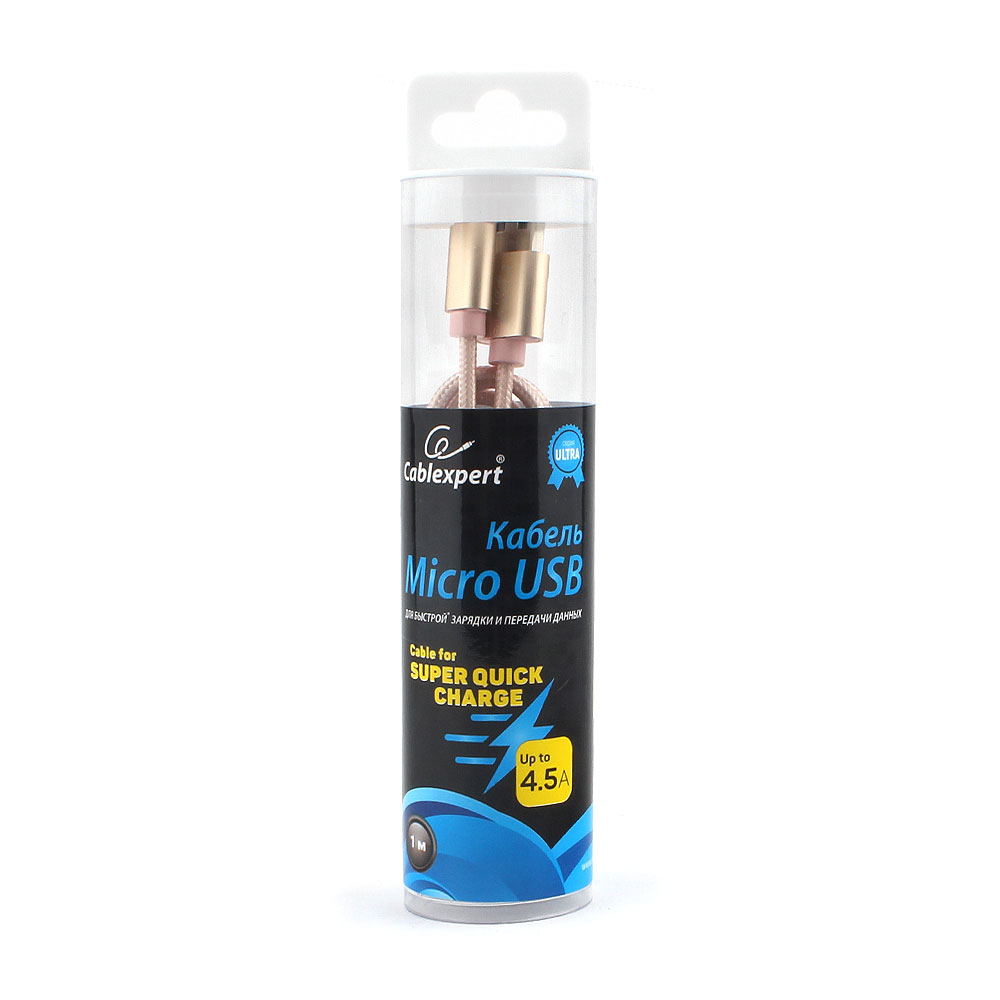 

Кабель USB2.0(Am)-MicroBM, Cablexpert , 1m, золотистый, серия Ultra, блистер (CC-U-mUSB01Gd-1M)