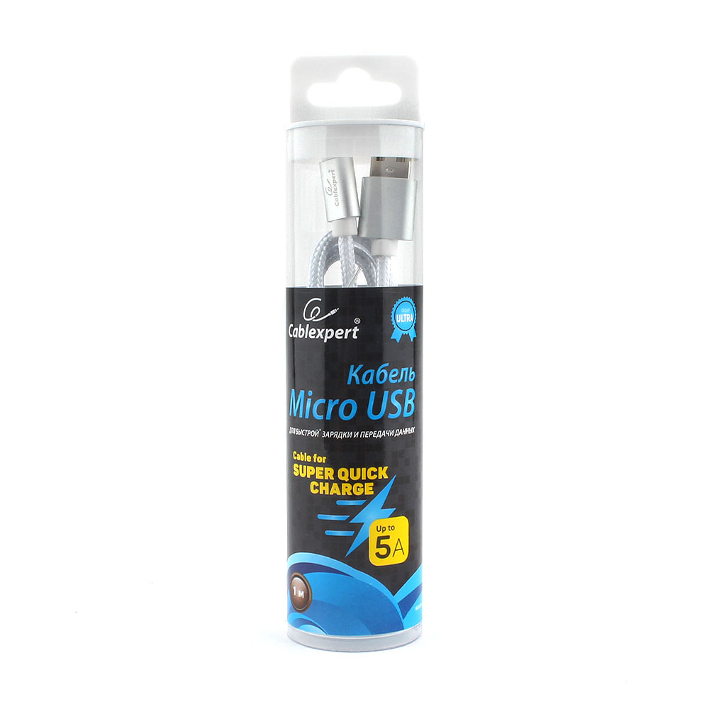 

Кабель USB2.0(Am)-MicroBM, Cablexpert , 1m, серебристый, серия Ultra, блистер (CC-U-mUSB02S-1M)