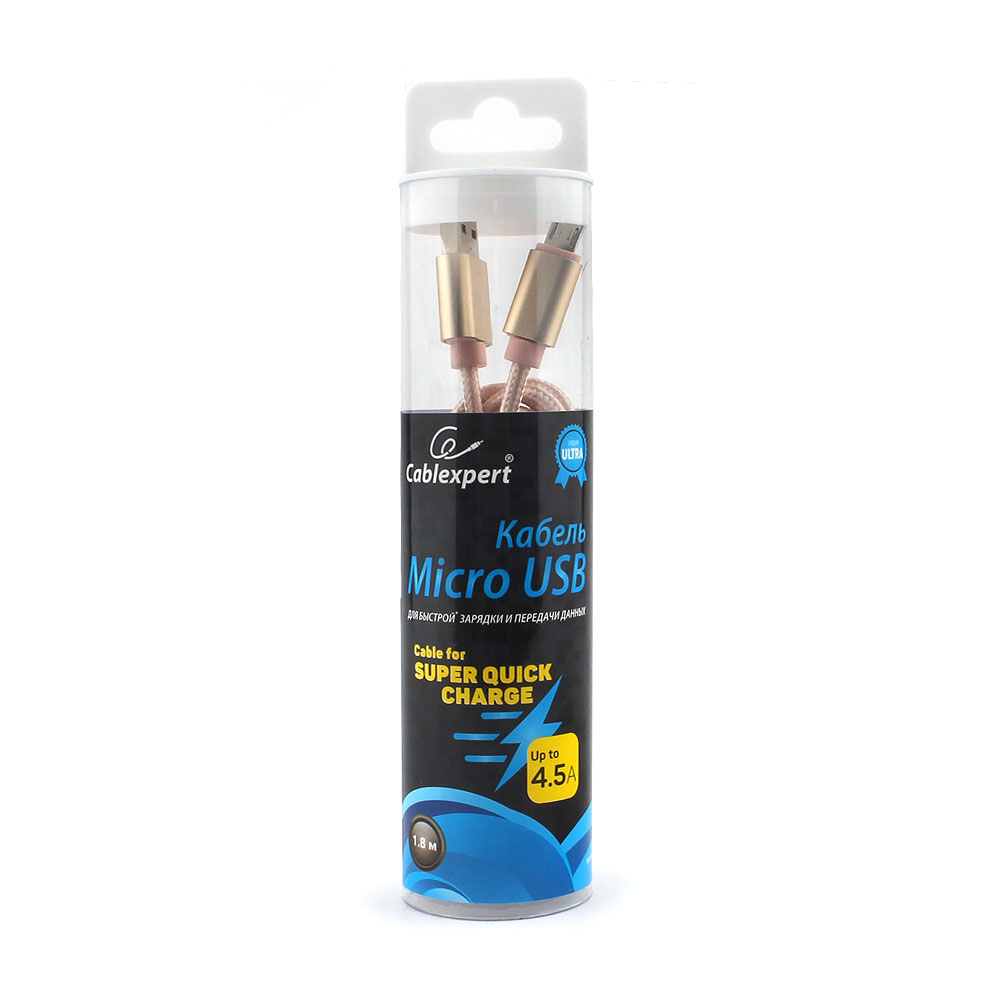 

Кабель USB2.0(Am)-MicroBM, Cablexpert , 1.8m, золотистый, серия Ultra, блистер (CC-U-mUSB01Gd-1.8M)