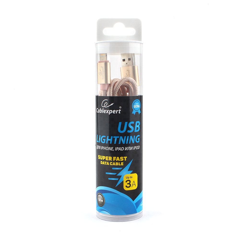 

Кабель USB-Lightning, Cablexpert , 1.8m, золотистый, серия Ultra (CC-U-APUSB02Gd-1.8M)