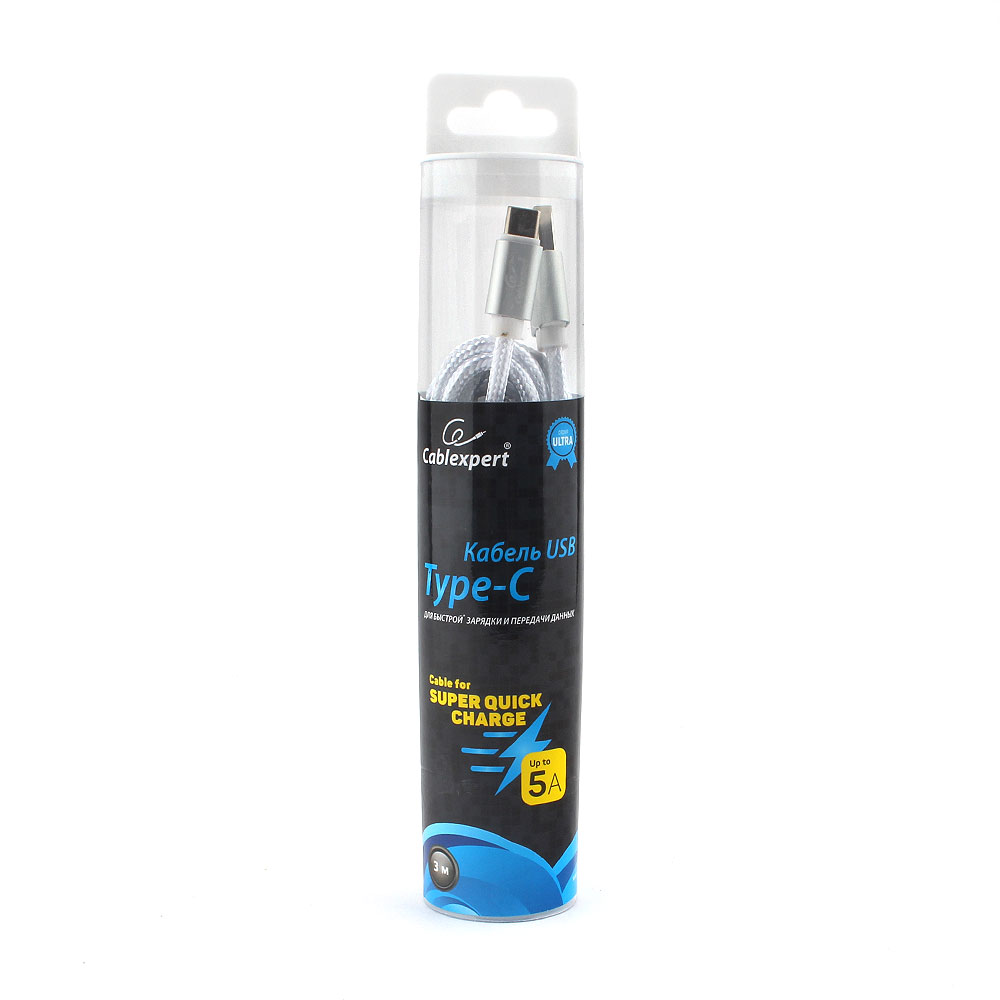 

Кабель USB 2.0(AM)-TypeC, Cablexpert, серия Ultra, блистер, 3м, серебристый (CC-U-USBC02S-3M)