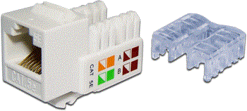 TWT Модуль Keystone RJ45, Cat.5E, UTP, 90 градусов, белый TWT-OK45UTP/5E-WH