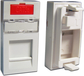 

LANMASTER Вставка 22.5х45 на 1 кейстоун, со шторкой, маркировкой, иконкой, белая, LANMASTER LAN-SIP-22M-WH