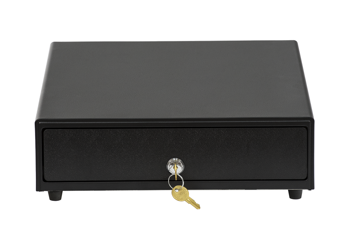 Денежный ящик Атол CD-330 B, металл, черный, электромеханический, ячеек купюры/монеты: 4шт./5шт., распиновка: АТОЛ
