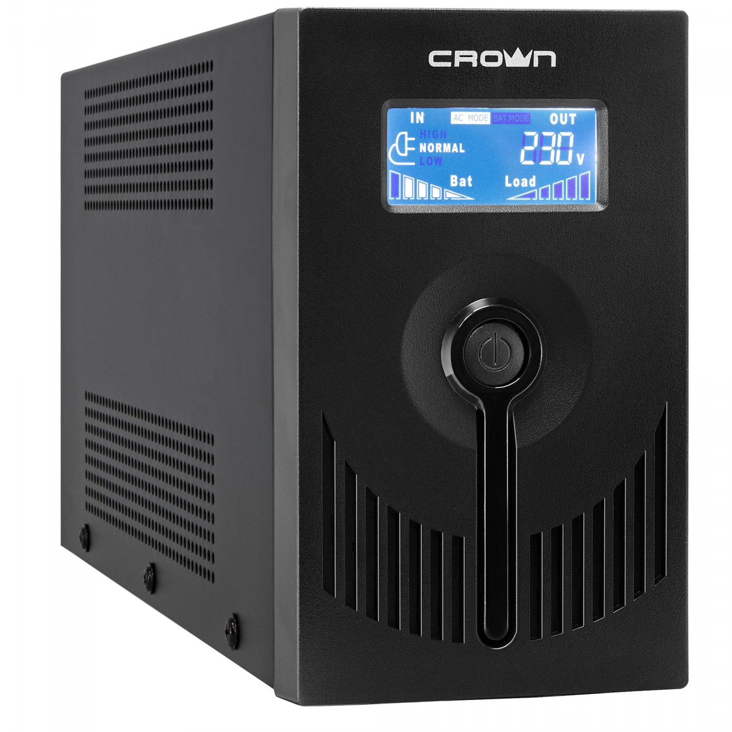 ИБП CROWN CMU-SP650EURO LCD USB, 650VA, 360W, EURO, розеток - 3, USB, черный