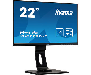 

Монитор 21.5" Iiyama ProLite XUB2292HS-B1 IPS, 1920x1080 (16:9), 250кд/м2, 4мс, VGA, HDMI, DisplayPort, черный, XUB2292HS-B1