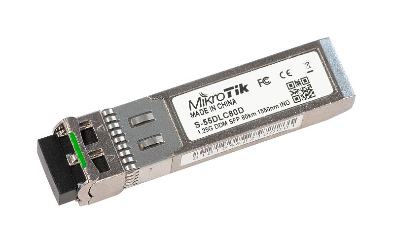 

Модуль SFP Mikrotik S-55DLC80D, 80 км, LC, Tx:1550 нм, Rx:1550 нм, 1.25 Гбит/с, SM, DDM, S-55DLC80D