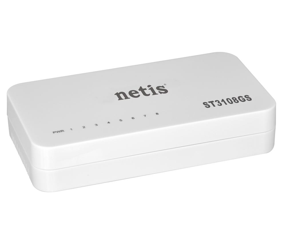 

Коммутатор Netis ST3108GS, кол-во портов: 8x1 Гбит/с, ST3108GS