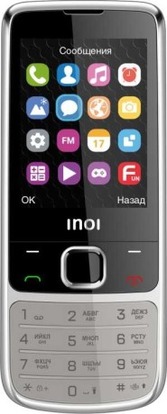 

Мобильный телефон INOI 243, 2.4" 320x240 TFT, 32Mb RAM, 64Mb, BT, 2-Sim, 1000 мА·ч, micro-USB, серебристый, 243