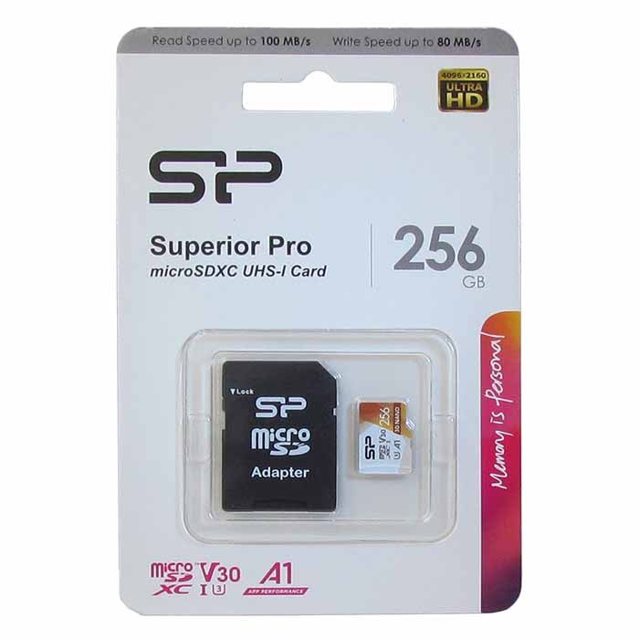 Карта памяти 256Gb microSDHC Silicon Power Superior Pro Class 10 UHS-I U3 + адаптер