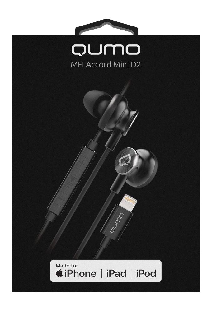 

Проводные наушники Qumo Accord Mini (D2), Lightning, черный/серебристый (24381), Accord Mini (D2)