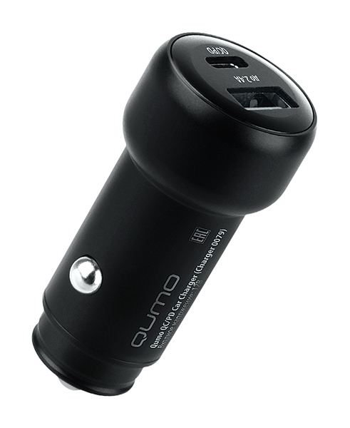 Автомобильное зарядное устройство Qumo Charger 0080, USB, 1xUSB Type C, 2.4А, черный