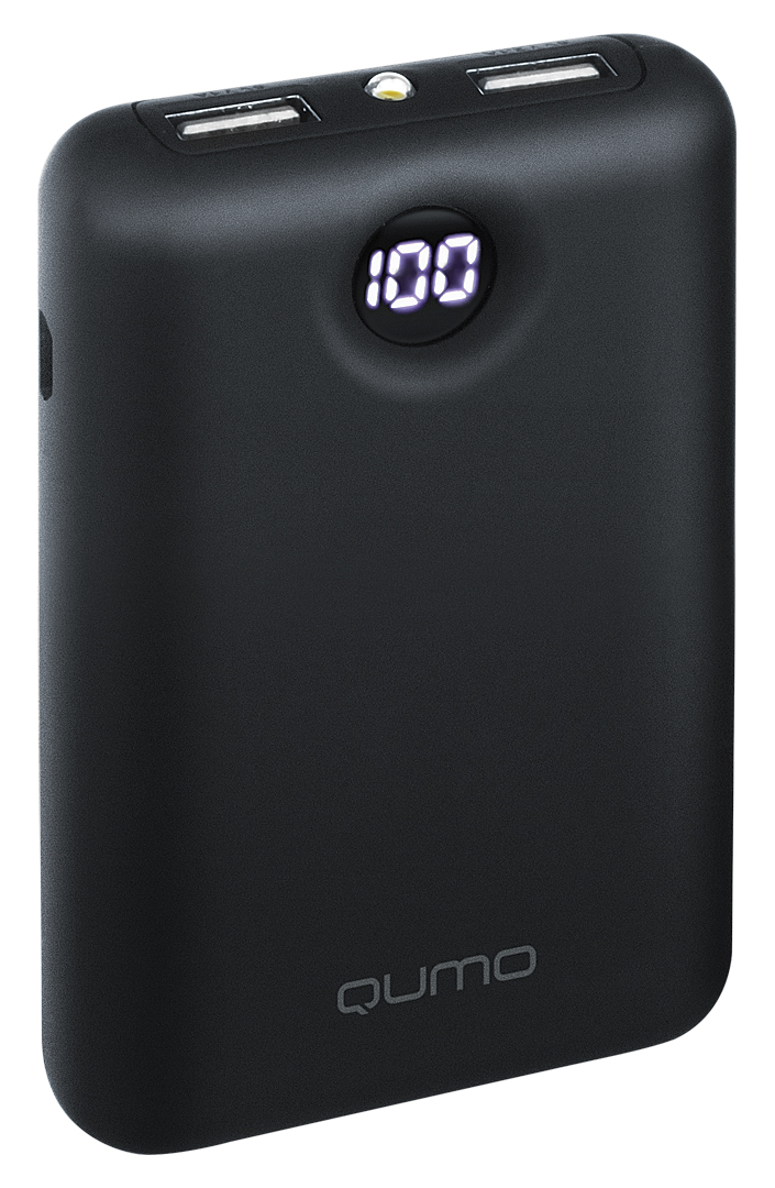 

Портативный аккумулятор (Powerbank) Qumo PowerAid 6600 V2, 6600mAh, 2xUSB, 2.1A, черный (24263), PowerAid 6600 V2