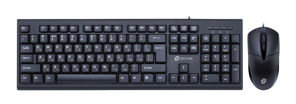 Клавиатура + мышь Oklick 640M, USB, черный - фото 1