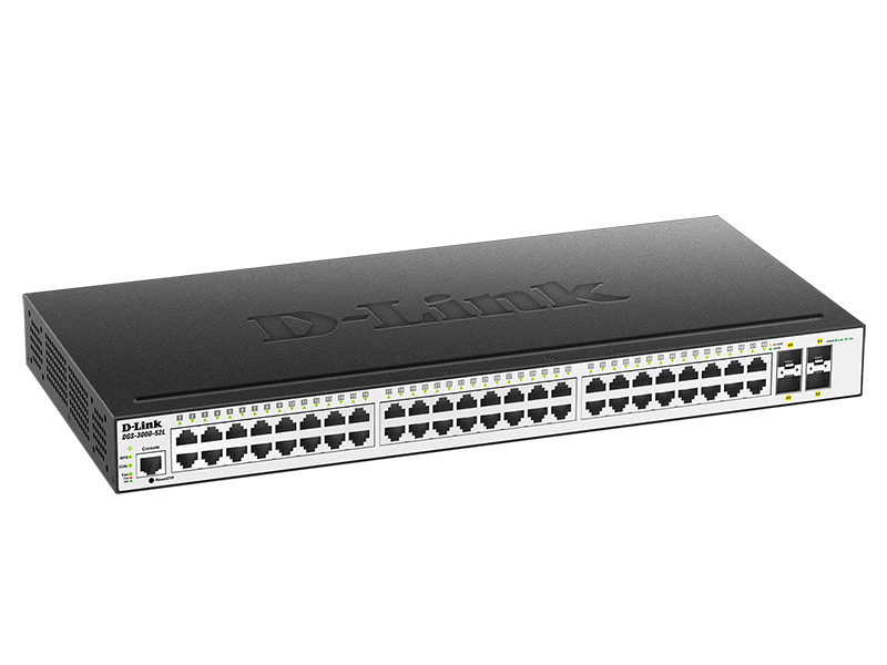

Коммутатор D-Link DGS-3000-52L, управляемый, кол-во портов: 48x1 Гбит/с, кол-во SFP/uplink: SFP 4x1 Гбит/с, установка в стойку (DGS-3000-52L/B1A), DGS-3000-52L