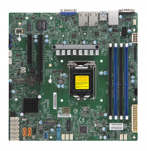 

Материнская плата Supermicro X11SCH-F, 1xSocket1151v2, iC246, 4xDDR4, PCI-Ex16, PCI-Ex8, 2xM.2-PCI-E, 8SATA3 RAID 0/1/5/10, 2GLAN, 6xUSB 2.0, 5xUSB 3.1, VGA, mATX, Retail (MBD-X11SCH-F-O), X11SCH-F