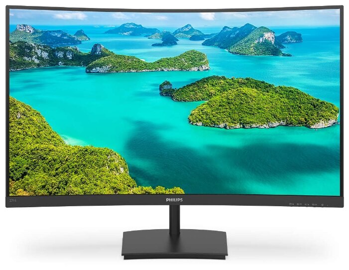 

Монитор 27" Philips 271E1SCA VA, изогнутый, 1920x1080 (16:9), 250кд/м2, 4мс, 178°/178°, VGA, HDMI, черный (271E1SCA/00), 271E1SCA