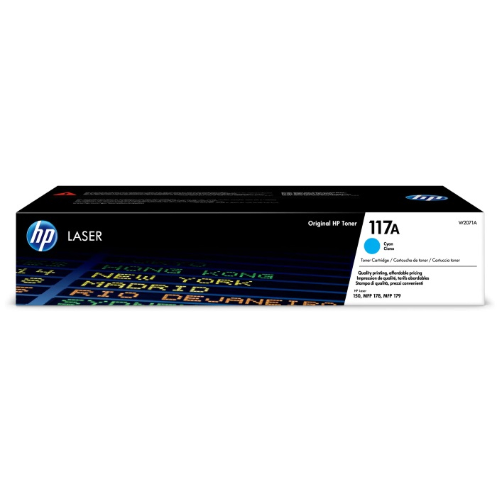 

Картридж лазерный HP 117A/W2071A, голубой, 700 страниц, оригинальный для HP 178nw/179fnw/150a/150nw, 117A
