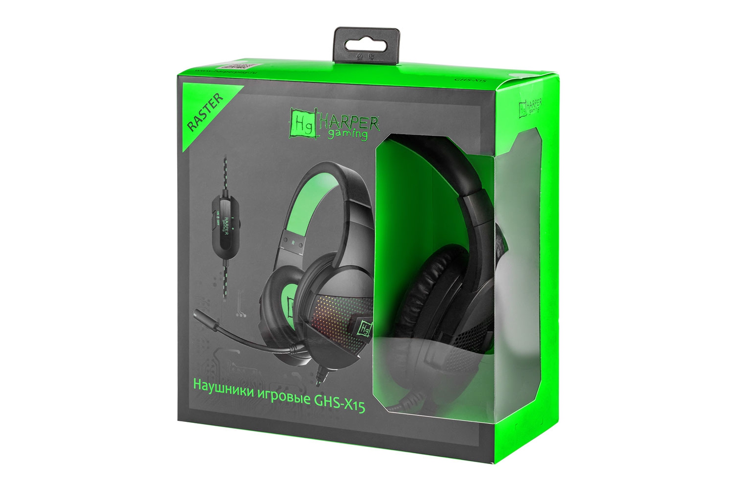 

Проводная гарнитура HARPER Gaming, USB, зеленый (GHS-X15), Gaming