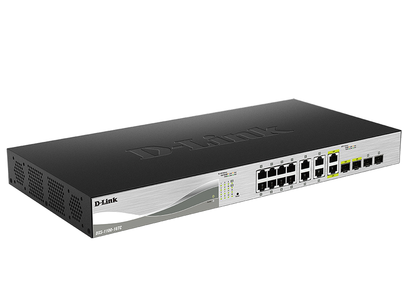 

Коммутатор D-link DXS-1100-16TC, управляемый, кол-во портов: 14x10 Гбит/с, кол-во SFP/uplink: 4x10 Гбит/с, установка в стойку, DXS-1100-16TC