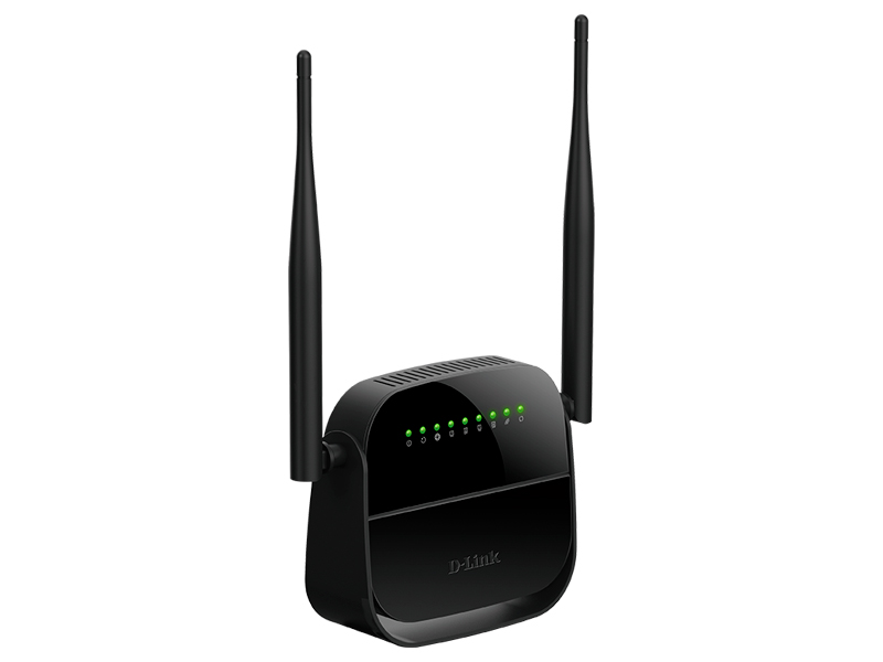 Маршрутизатор ADSL D-link DSL-2750U/R1, 802.11b/g/n, 2.4 ГГц, до 300 Мбит/с, LAN 4x100 Мбит/с, внешних антенн: 2шт.x5dBi