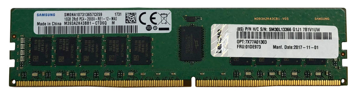 

Память DDR4 RDIMM 16Gb, 2933MHz, CL21, 1.2V, Dual Rank, ECC Reg, Lenovo (4ZC7A08708)